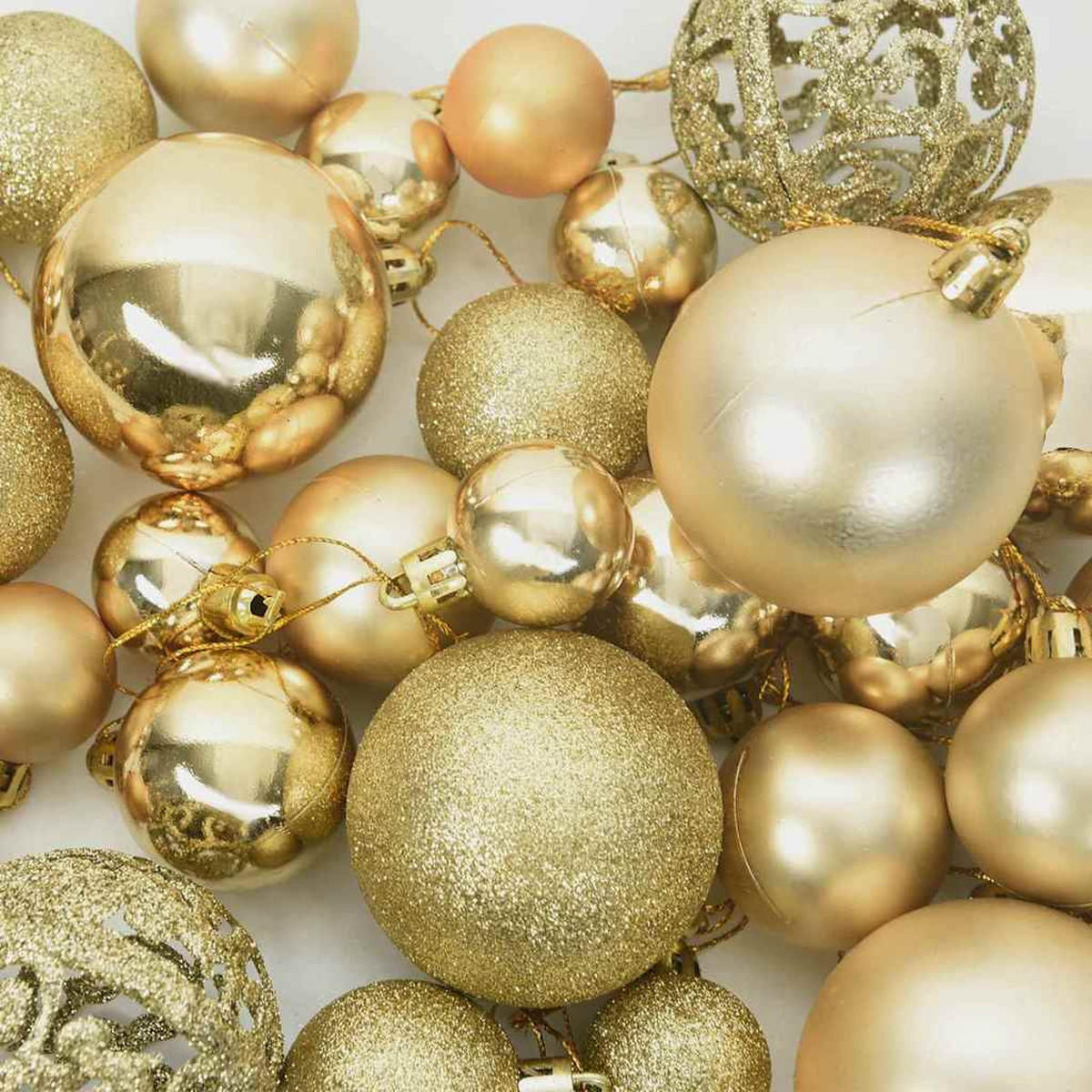 WEIHNACHTSKUGELSET 120 -teilig Gold Kunststoff - Goldfarben, Kunststoff (6/27/6cm) - vidaXL