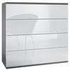 KOMMODE Pavos Weiß Hochglanz - Weiß Hochglanz, Holzwerkstoff (76/76/35cm) - Vladon