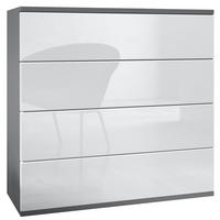 KOMMODE Pavos Weiß Hochglanz - Weiß Hochglanz, Holzwerkstoff (76/76/35cm) - Vladon