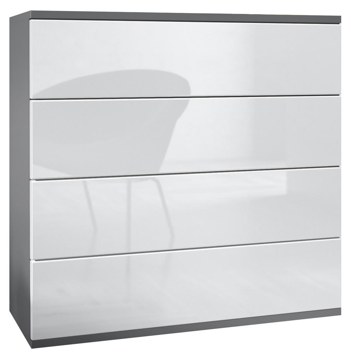 KOMMODE Pavos Weiß Hochglanz - Weiß Hochglanz, Holzwerkstoff (76/76/35cm) - Vladon