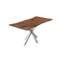 ESSTISCH HELENE - Silberfarben/Braun, Holz/Metall (100/240/77cm) - SAM