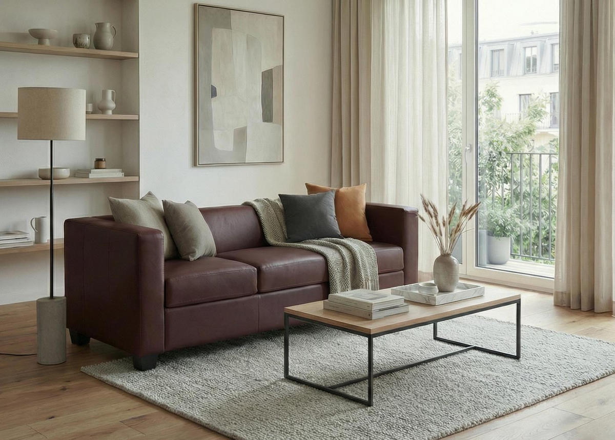 3-SITZER SOFA Rotbraun - Rotbraun, Textil (191/70/75cm) - MCW