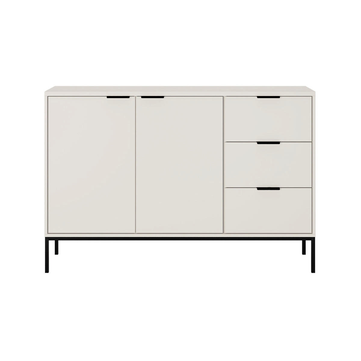 KOMODA Seattle Črno-belo - bela, leseni material (150/100.4/40cm) - Petits-meubles