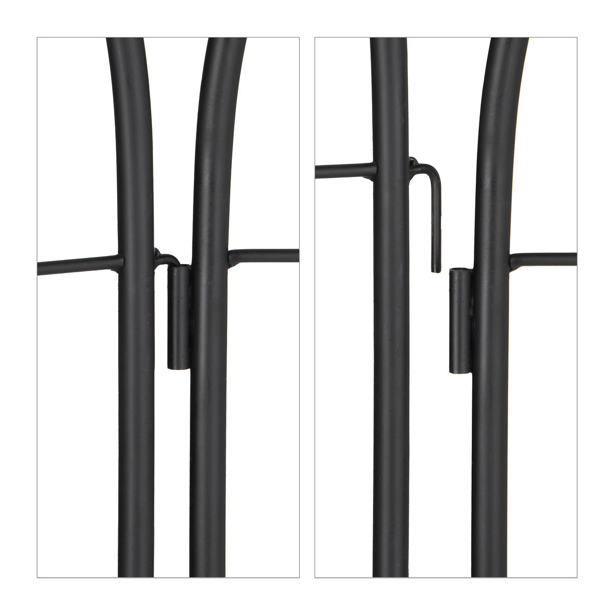 2XRANKGITTER - Schwarz, Metall (50/200/1.5cm) - Relaxdays