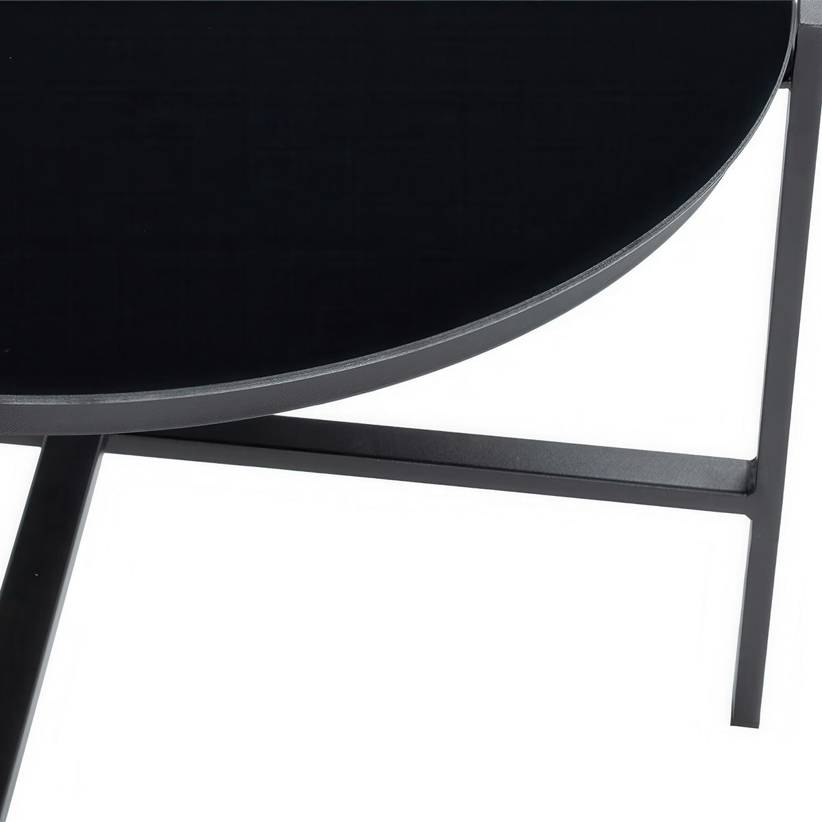GARTENSET Thaiti, 2-Sitzer-Sofa + 2 Sessel + Couchtisch, Polywood-Armlehnen, Schwarz - Schwarz, Metall - Beautysofa