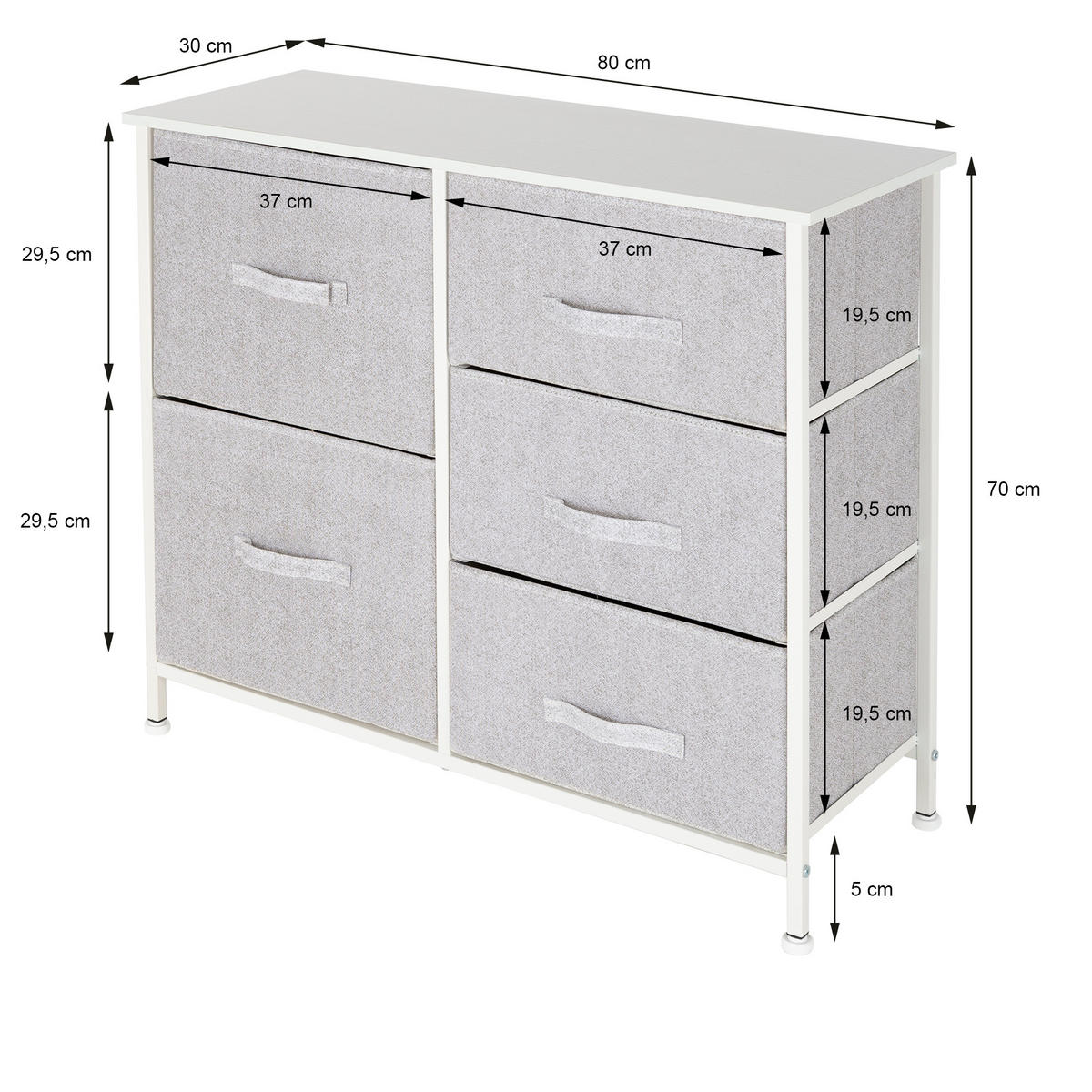REGAL - Weiß, Metall (29/70/83cm) - ML-DESIGN