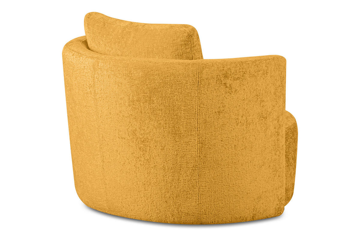 DREHSESSEL RAGGI 360° Drehfunktion mit inklusive dekorativem Kissen, Senfgelb - Hellgelb, Textil (92/75/94cm) - KONSIMO®