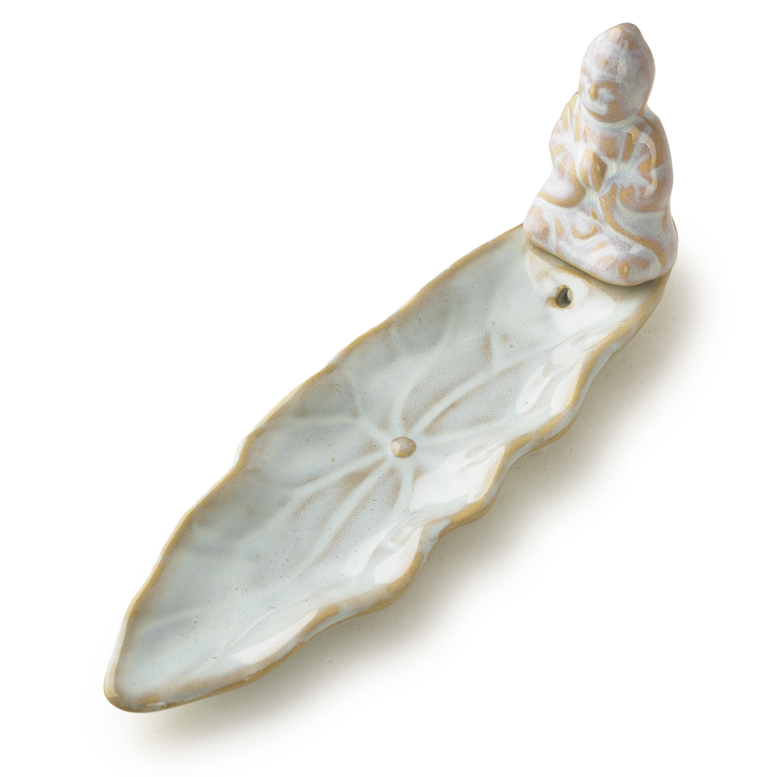 RÄUCHERSTÄBCHENHALTER Budda 1-tlg Grün 21x6x8cm Keramik - Beige, Keramik (7.5/5.5/20.5cm) - Mondex