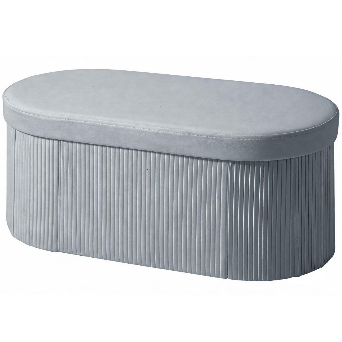 TRUHENBANK DE-07217 klappbar mit Samt-Optik Dunkelgrau - Dunkelgrau, Textil (38/35/76cm) - ComfortXL