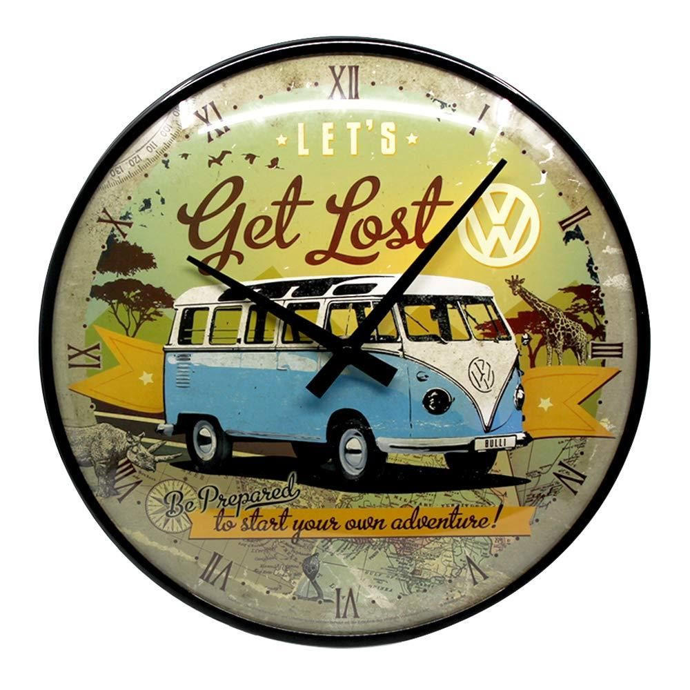 WANDUHR 31 cm Volkswagen VW Bulli Let's Get Lost - Multicolor, Metall (31/31/5cm) - Nostalgic-Art