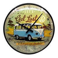 WANDUHR 31 cm Volkswagen VW Bulli Let's Get Lost - Multicolor, Metall (31/31/5cm) - Nostalgic-Art