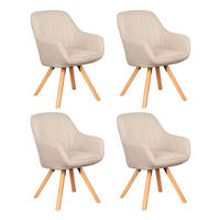 ESSZIMMERSTUHL Matera 4er-Set FSC® - Beige/Schwarz, Naturmaterialien/Textil (59/84/61cm) - Mr. Deko