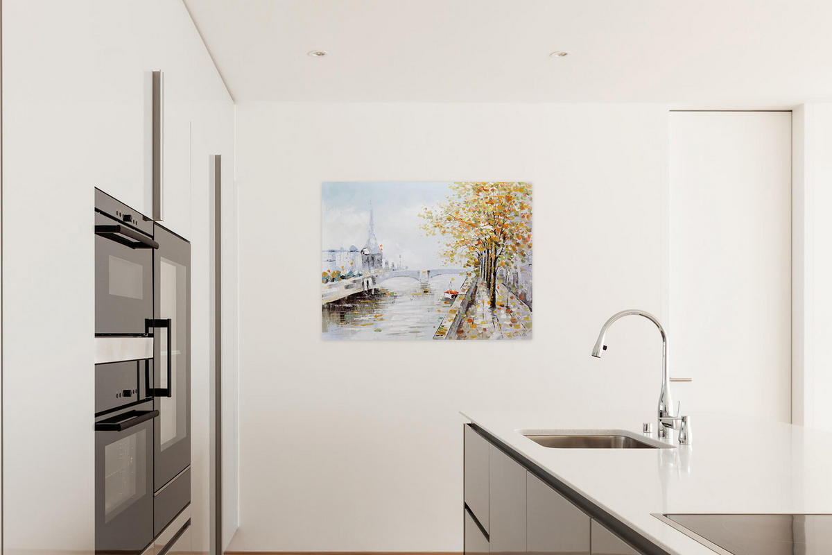 ÖLGEMÄLDE 100/75 cm - Blau, Holz/Textil (1.78/75cm) - KUNSTLOFT