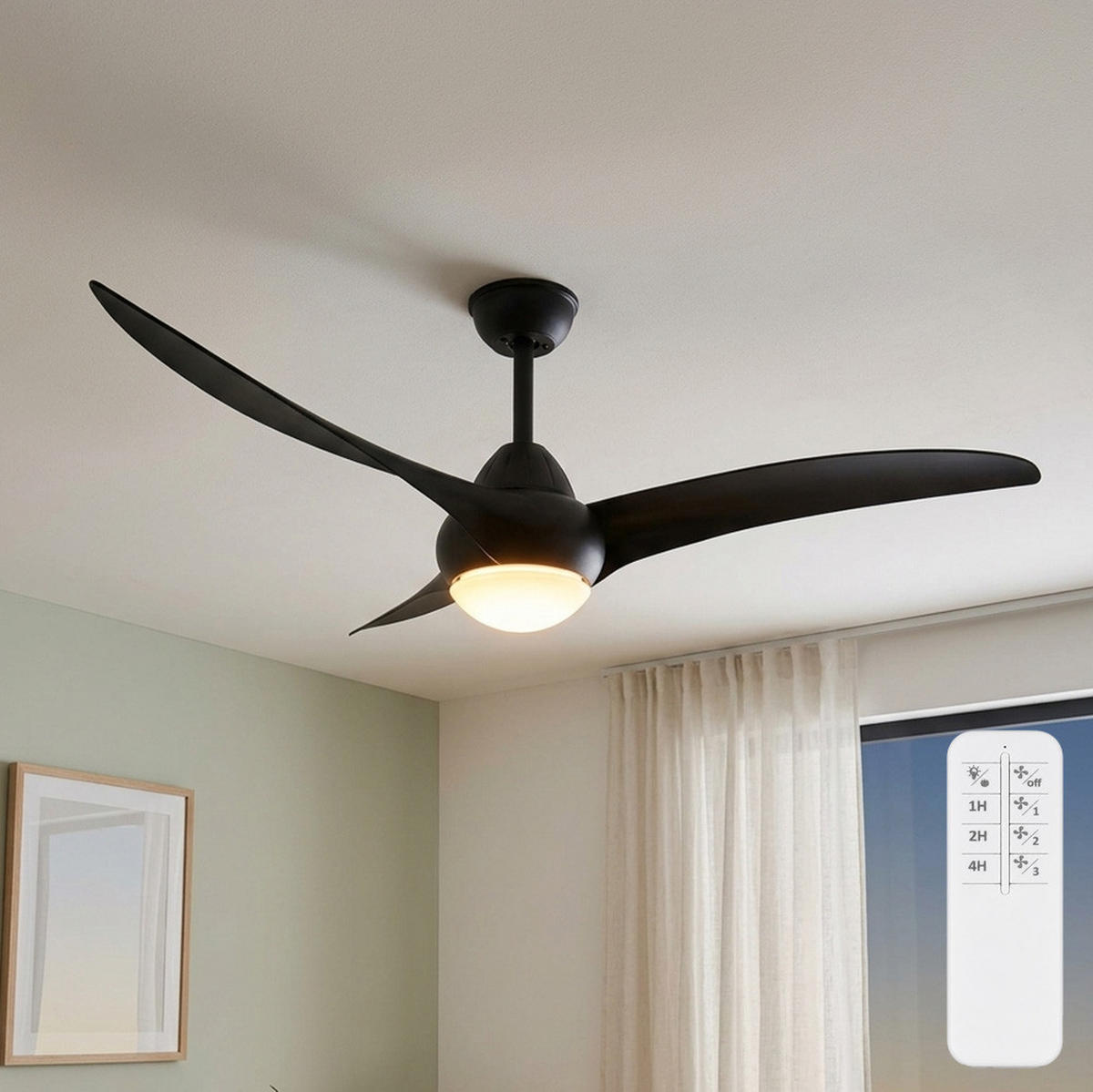 LED DECKENLEUCHTE ALESUND Kunststoff Schwarz - Schwarz, Kunststoff (115/115/47cm)