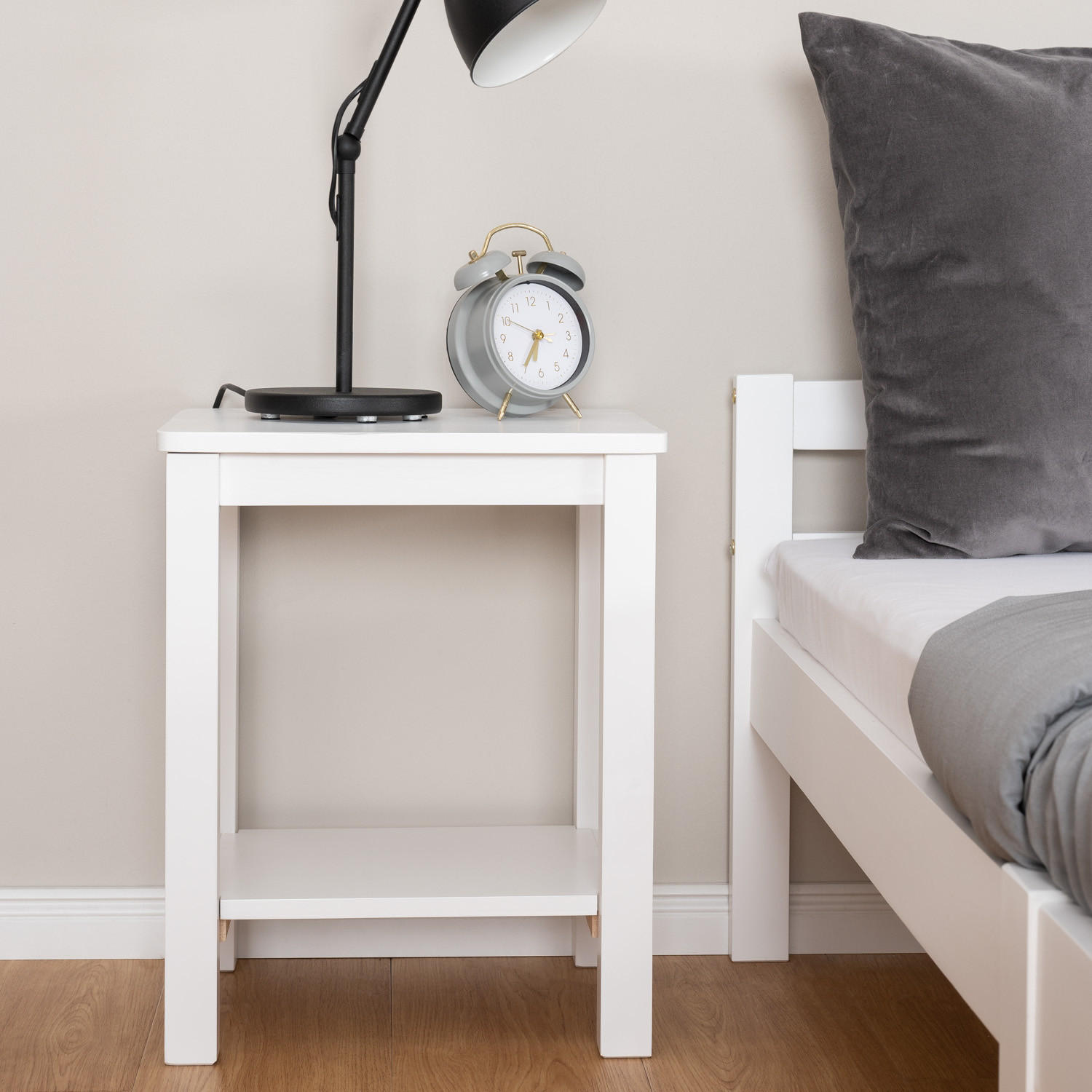 NACHTTISCH 2er Set Kiefer weiß 47/38/32 cm - Weiß, Holz (30/47/32cm) - Homestyle4u