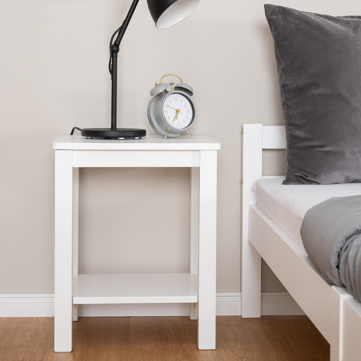 NACHTTISCH 2er Set Kiefer weiß 47/38/32 cm - Weiß, Holz (30/47/32cm) - Homestyle4u