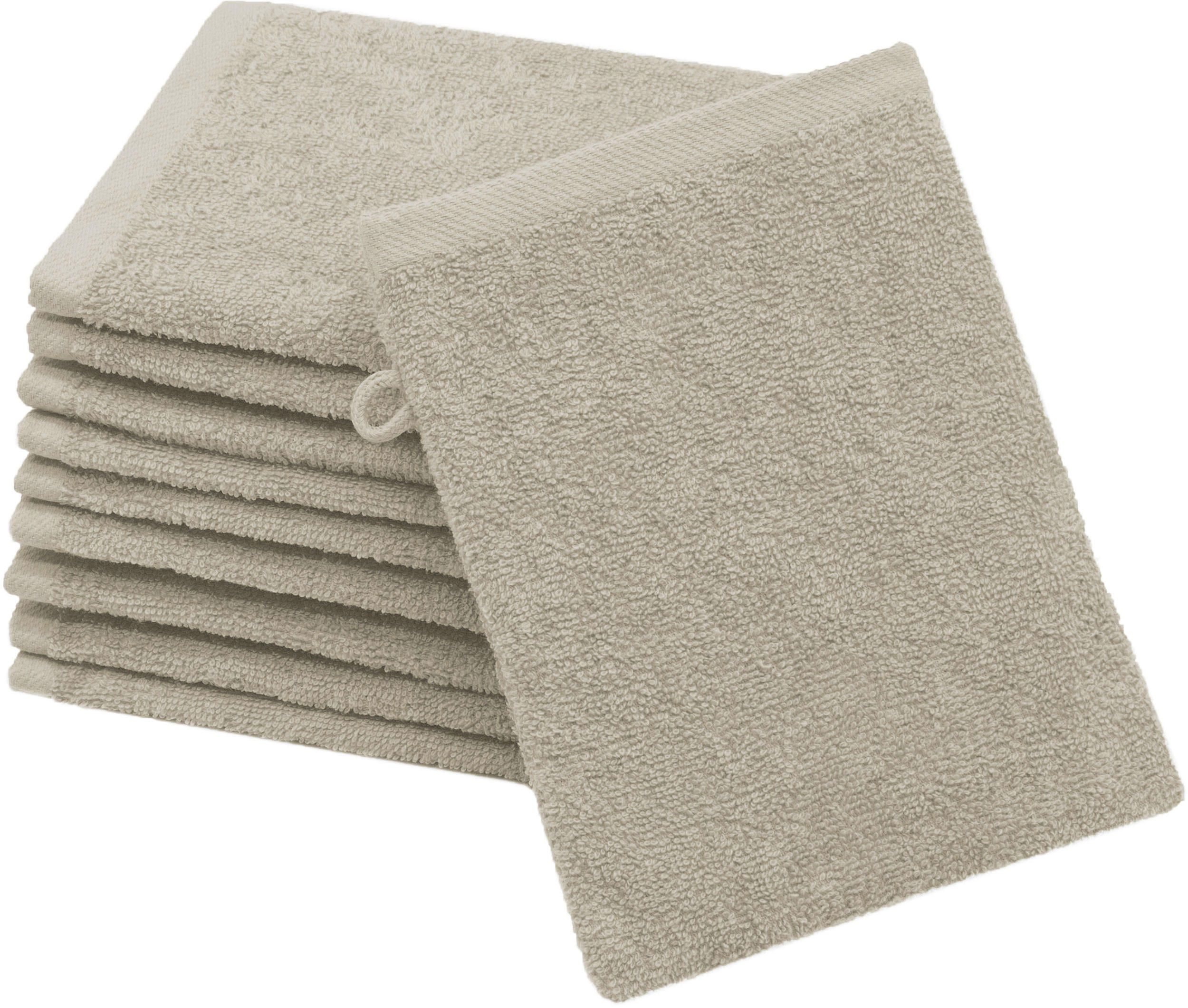WASCHHANDSCHUH, 10er-Set, 16x21 cm, 100% Baumwolle, Braun - Cappuccino, Textil (16/21cm) - Zollner