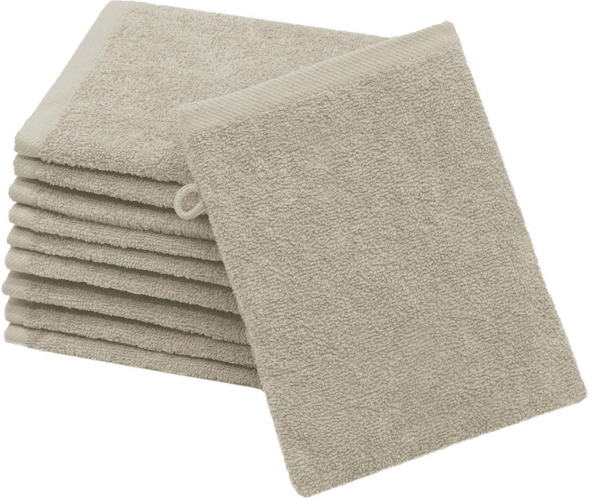 WASCHHANDSCHUH, 10er-Set, 16x21 cm, 100% Baumwolle, Braun - Cappuccino, Textil (16/21cm) - Zollner
