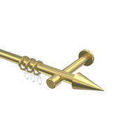GARDINENSTANGEN-SET Prestige Savio 360 cm (geteilt in 2 x 180 cm), 1-läufig, 20 mm Ø Messing-Optik - Messingfarben, Metall (360cm) - INTERDECO