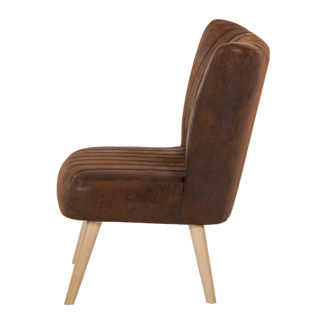 SESSEL - Antiklederlook - Braun - Braun, Textil (68/80/71cm) - home24