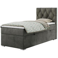 BOXBETT ALDA 90/200 Dunkelgrau Velvet - H4 - Rechts Seite - Dunkelgrau, Holz/Textil (90/200cm) - MKS