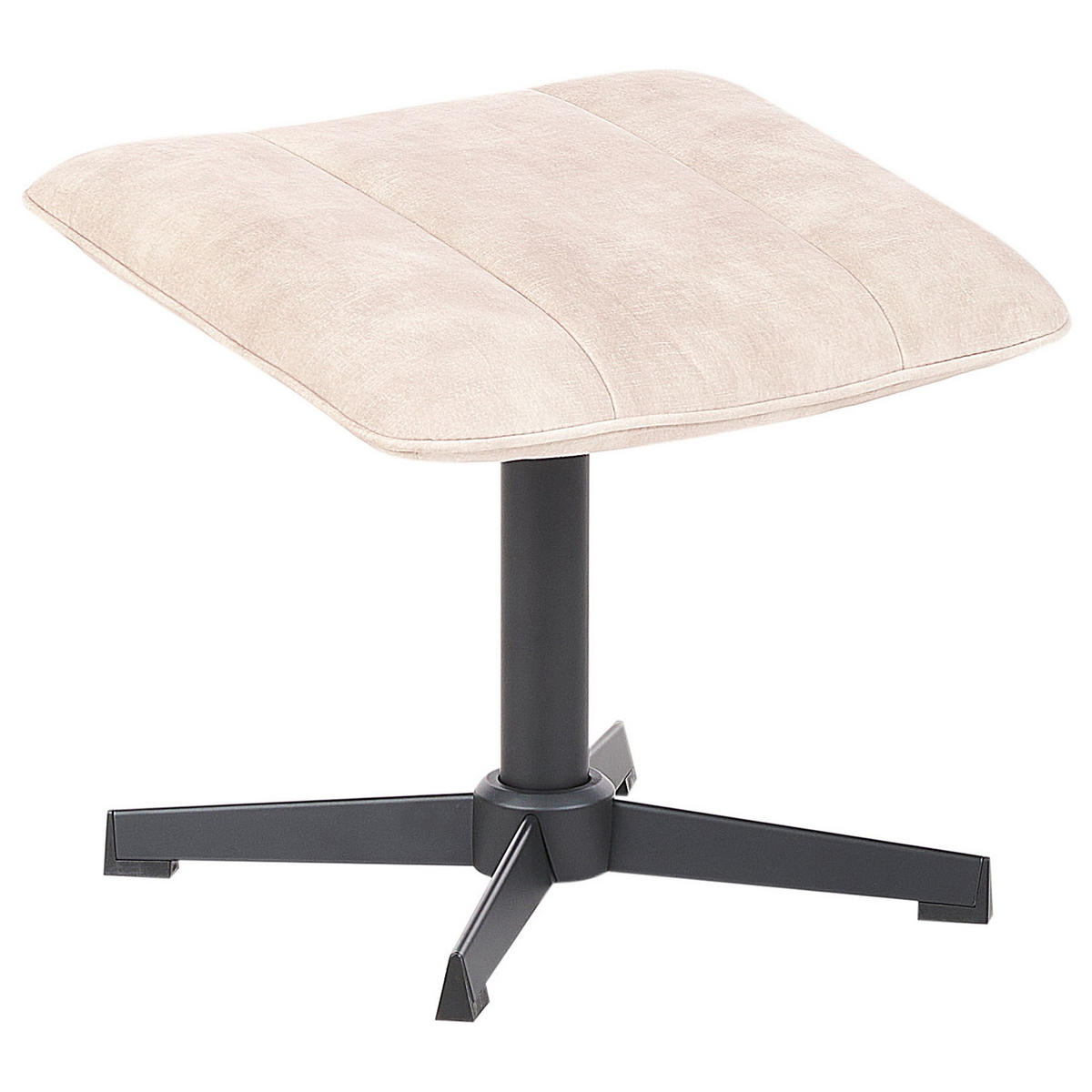 STUHL mit Fußhocker Beige Lia - Beige/Schwarz, Textil (71/79/80cm) - Beliani