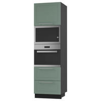 BACKOFEN-HOCHSCHRANK Kvantum D14/RU/2A/284 Mint Matt / Schwarz Matt 60 / 59 / 207cm - Schwarz/Mintgrün, Holz/Holzwerkstoff (60/207/59cm) - Feldmann-Wohnen