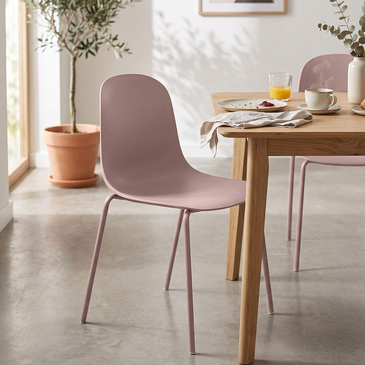 STAPELSTUHL 2 Kunststoff Pink - Pink, Kunststoff/Metall (51/85/55cm) - CLP