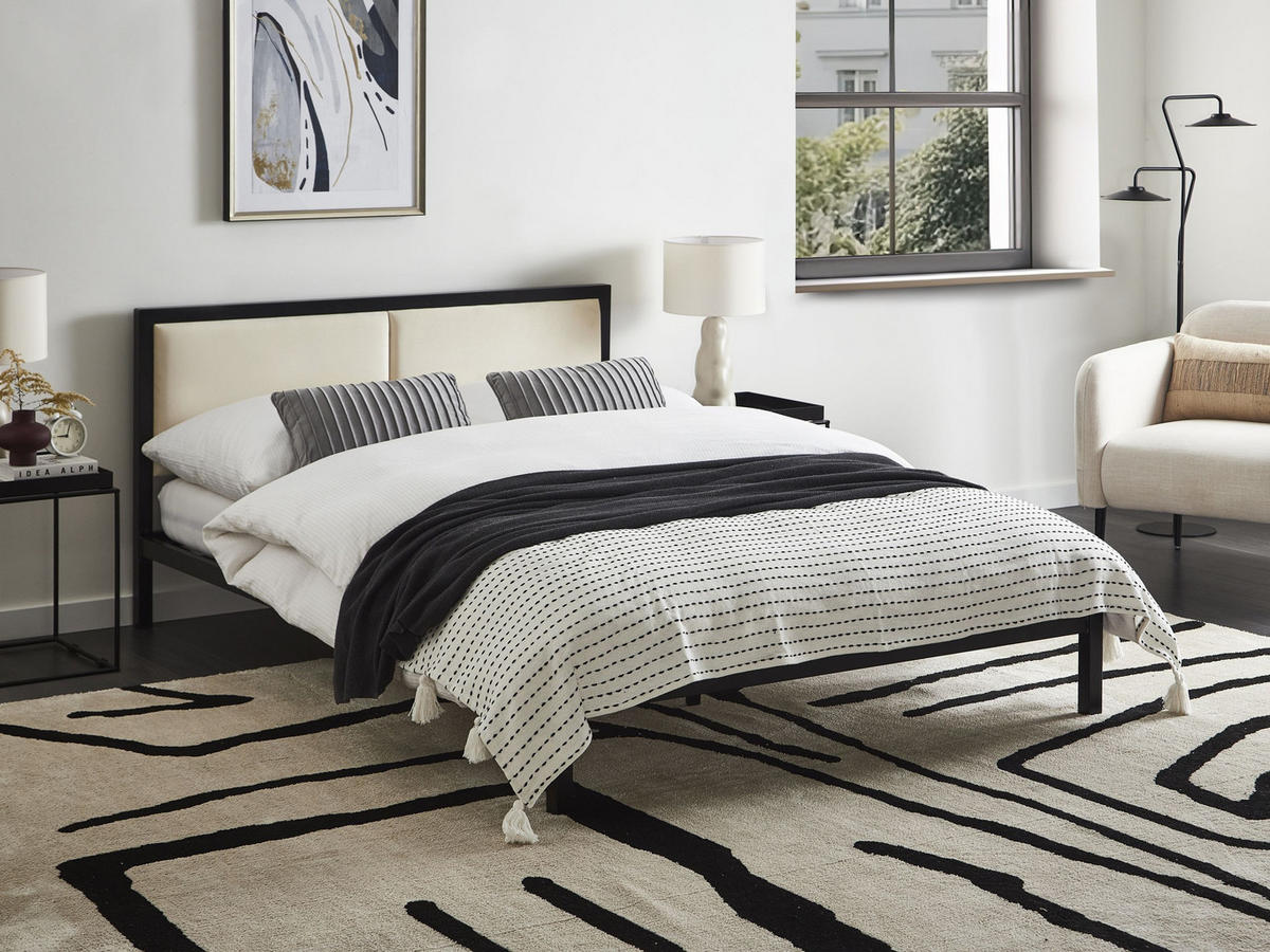 BETT mit Lattenrost 140x200 cm Schwarz Clamart - Schwarz, Metall (140/200cm) - Beliani