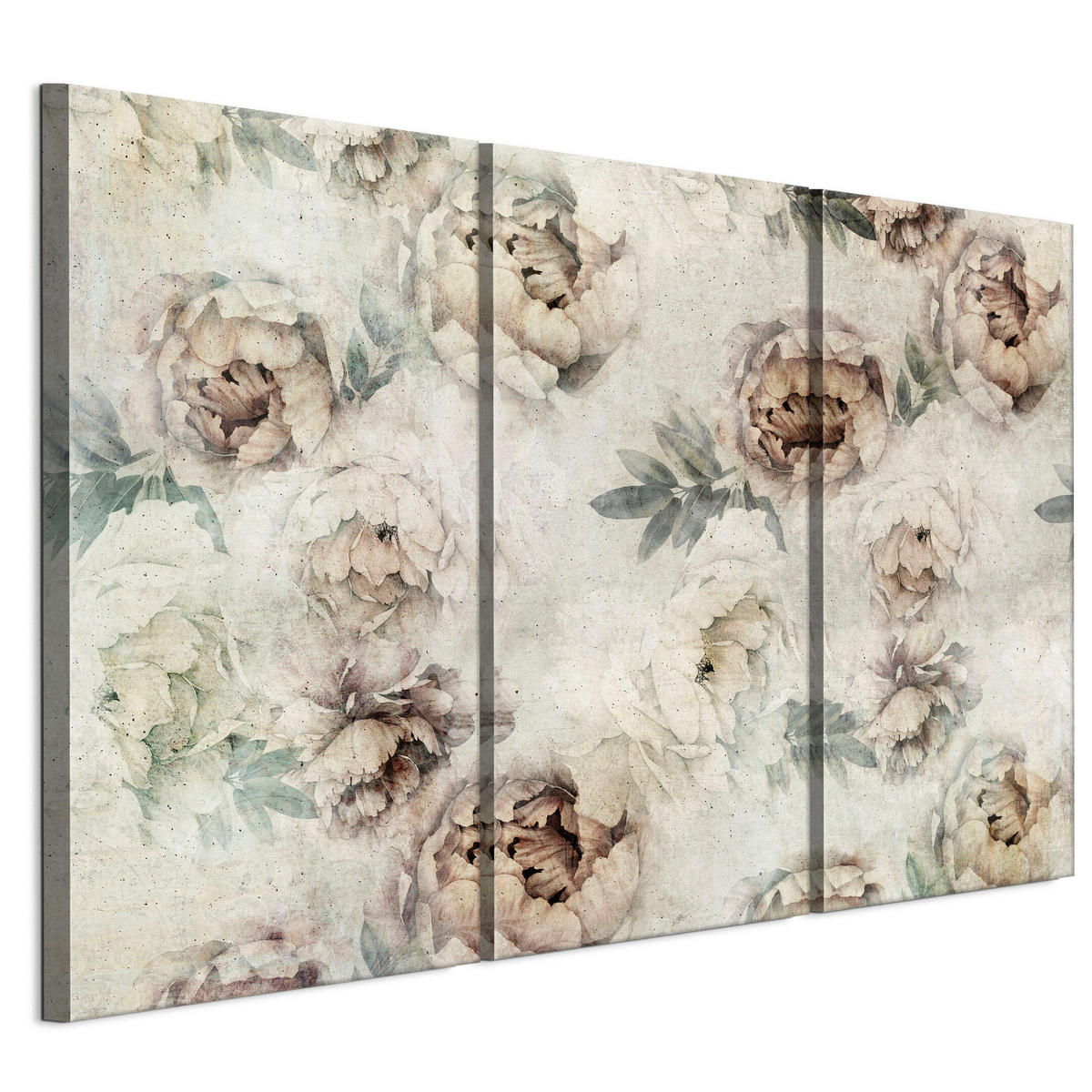 LEINWANDBILD Pfingstrosen 3-tlg. 120x80 cm - Multicolor, Holz (120/80cm) - LUMASOUL