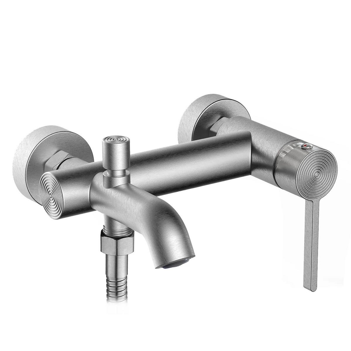 WANNENARMATUR Rea Foster Nickel Brush - Edelstahlfarben, Metall (17.5/10/22cm) - REA