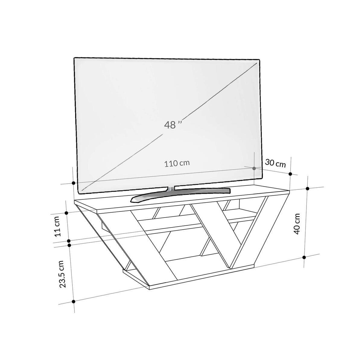 TV-MÖBEL 3 Regale L110 cm - Pipralla - Weiß, Holzwerkstoff (30/40/12cm) - Calicosy