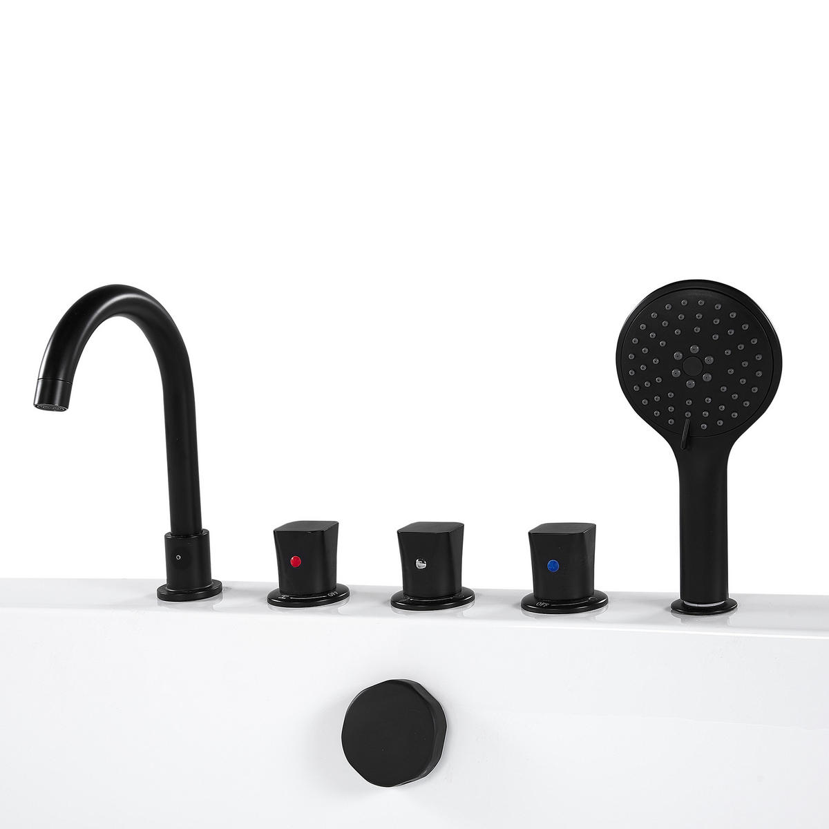 BADEWANNE 75x170x58 cm weiß Quatre - Weiß, Kunststoff (75/58/170cm) - Beliani