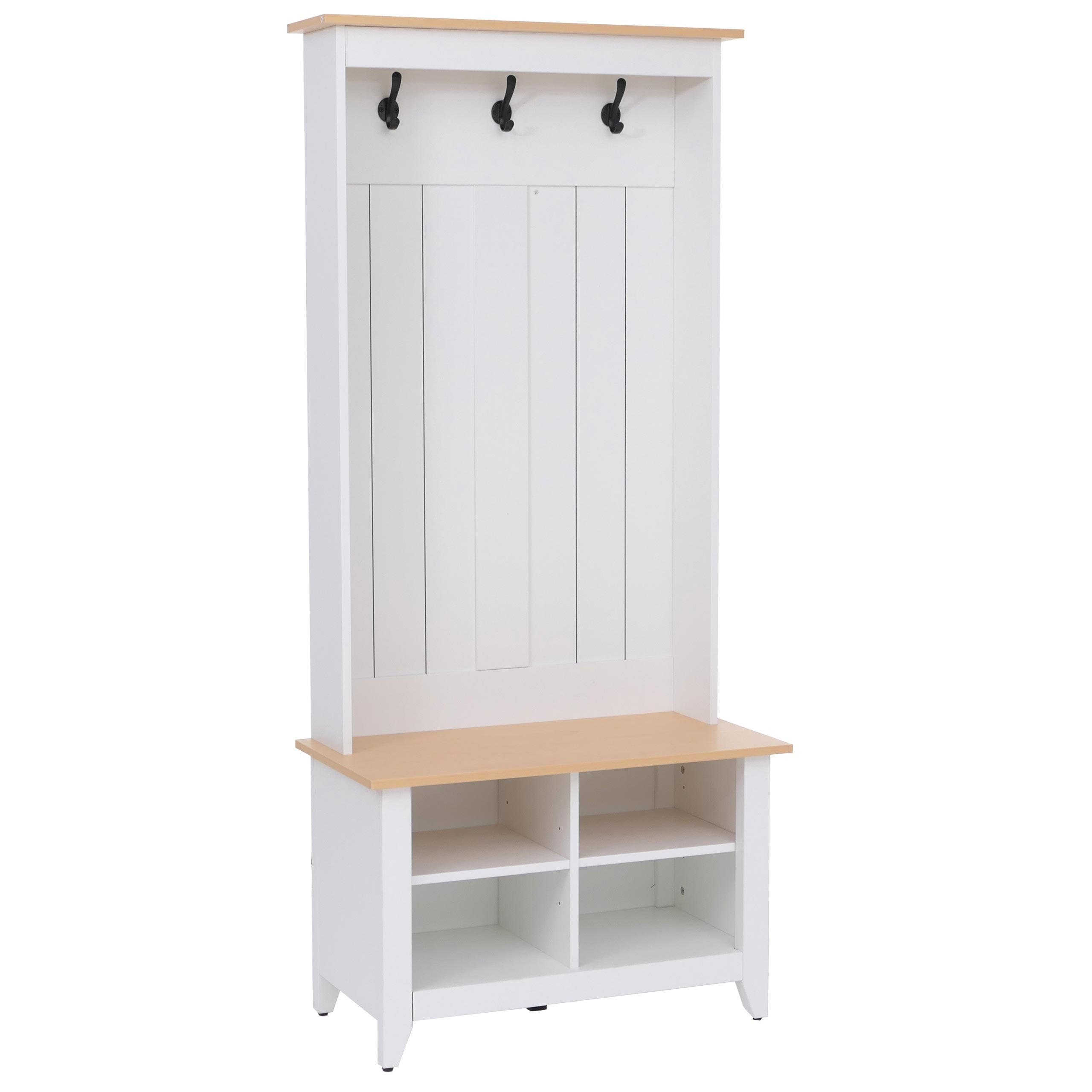 GARDEROBE Weiß, Beige - Beige/Weiß, Holz (76/170/39cm) - MCW