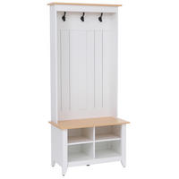GARDEROBE Weiß, Beige - Beige/Weiß, Holz (76/170/39cm) - MCW