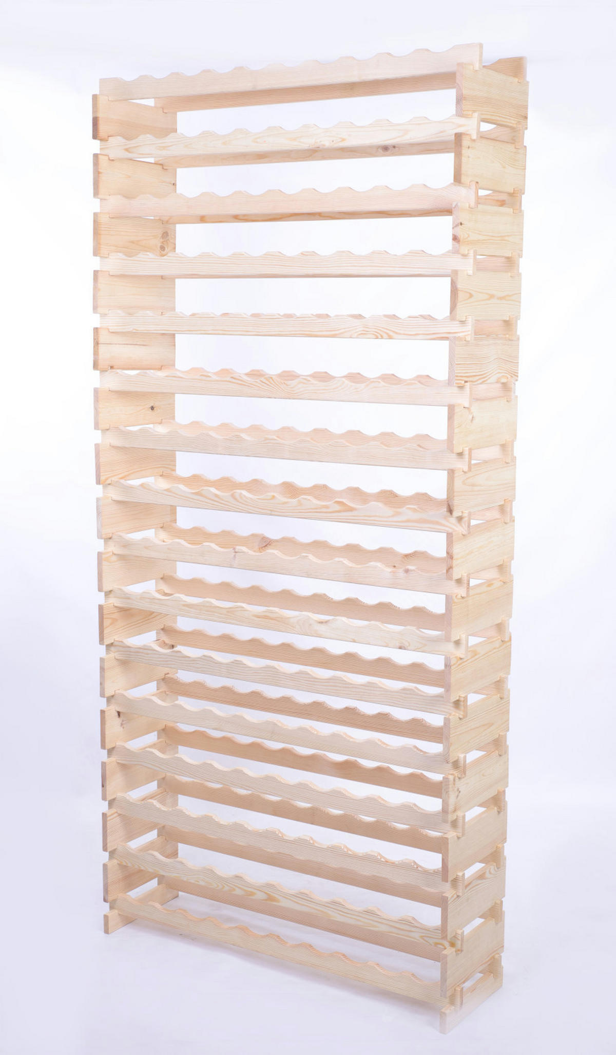 WEINREGAL VINOTECA FLEX PRO HxBxT 219x103x28cm 160 Flaschen auf 16 Ebenen Natur unbehandelt - Naturfarben, Holz (103/219/28cm) - PROREGAL