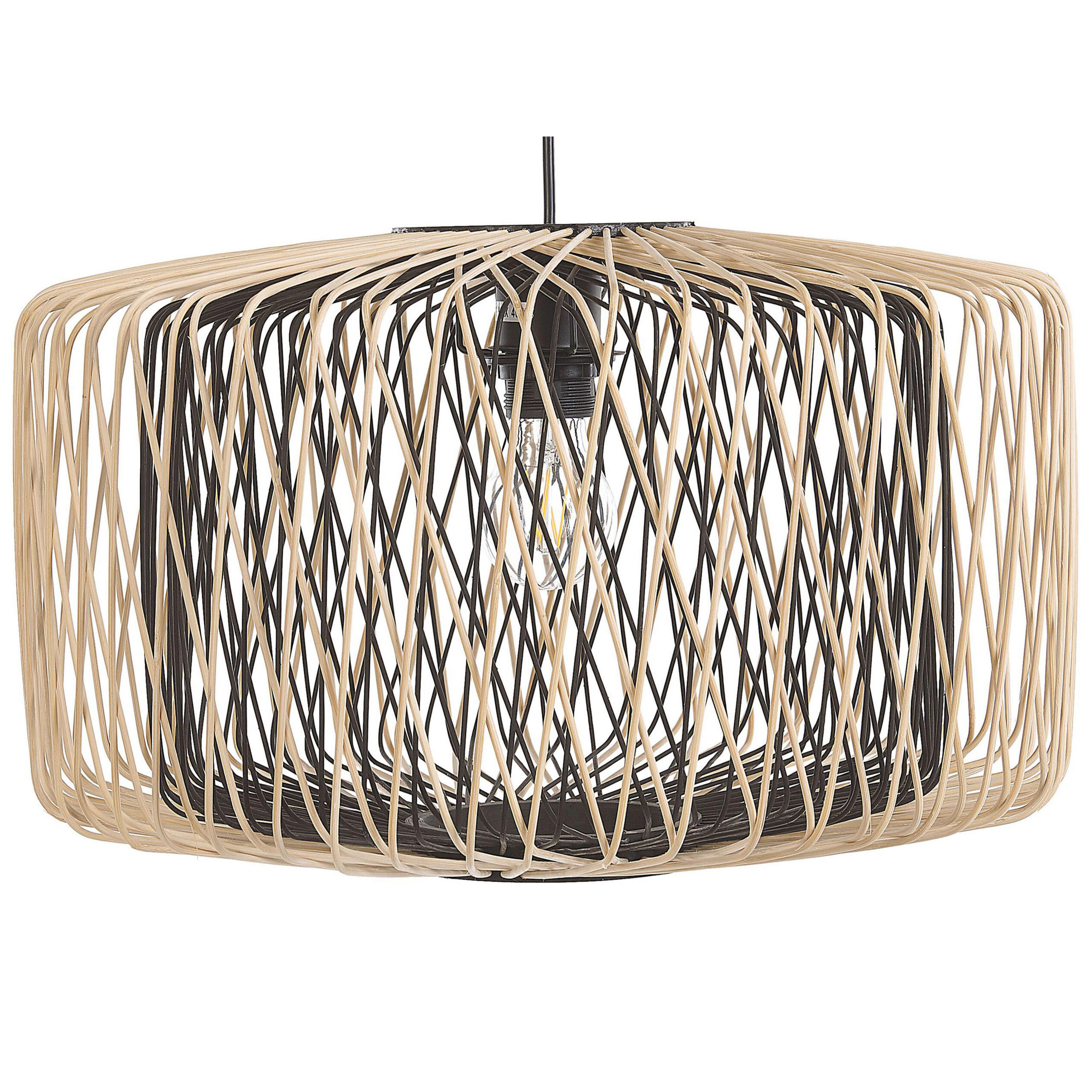HÄNGELEUCHTE Javari 45/45/120 cm - Hellbraun, Holz (45/45/120cm) - Beliani