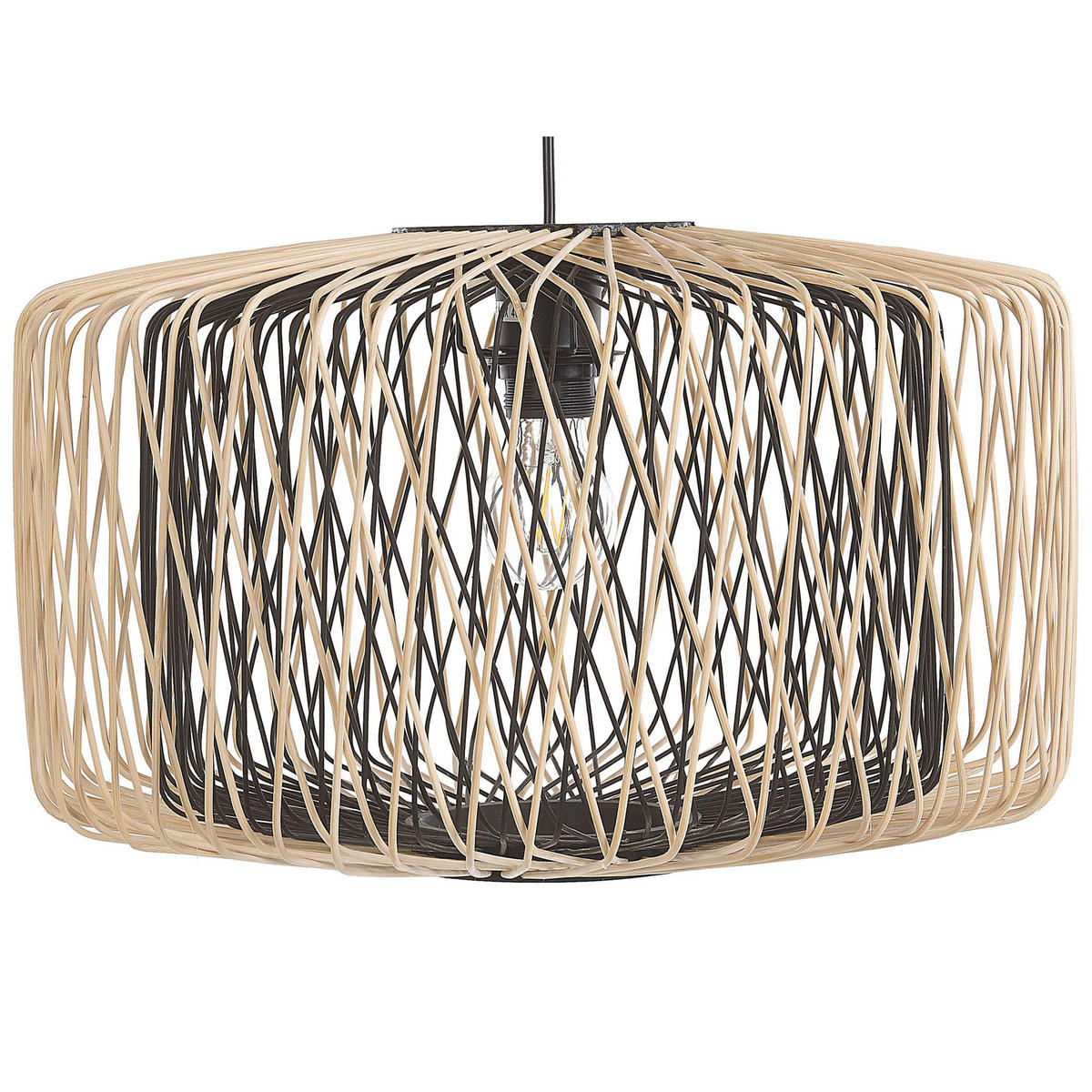 HÄNGELEUCHTE Javari 45/45/120 cm - Hellbraun, Holz (45/45/120cm) - Beliani