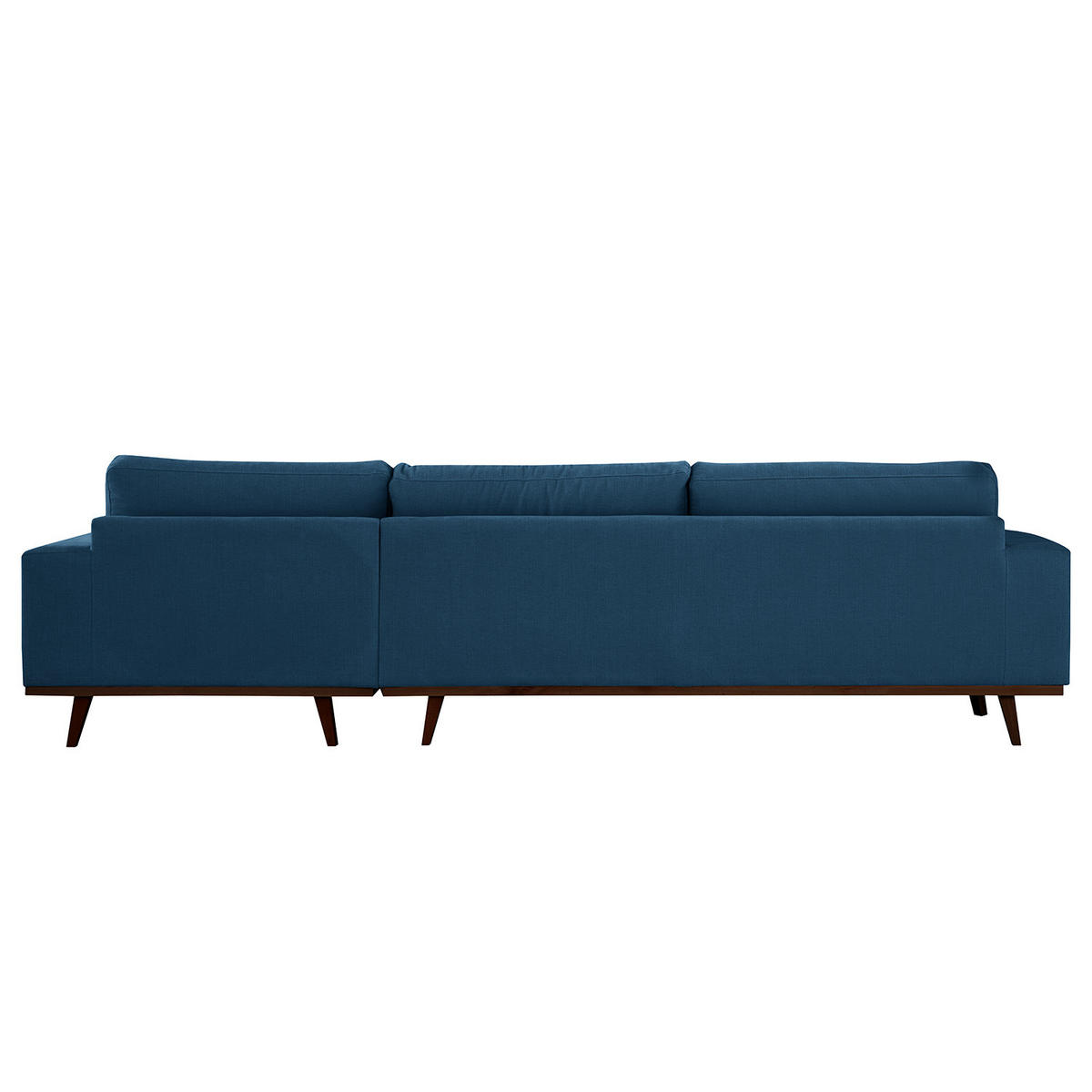 ECKSOFA mit Longchair - Buchefarben/Blaugrau, Buchenholz/Textil (281/153cm) - home24