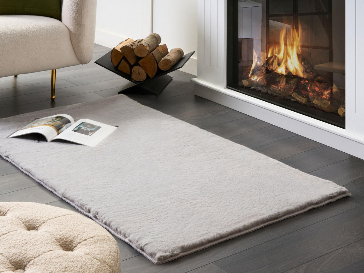 SHAGGY-KUNSTFELLTEPPICH Mirpur 150/80 cm - Grau, Kunststoff (80/150cm) - Beliani