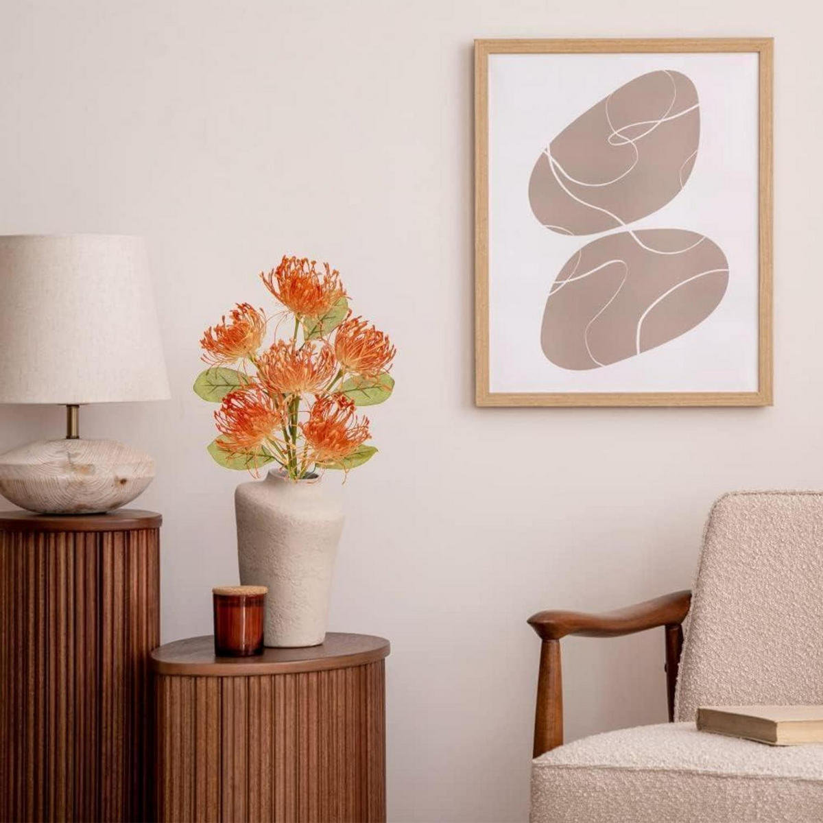 KUNSTBLUMEN 6 Stück Orange 30 cm - Orange, Kunststoff (30cm)