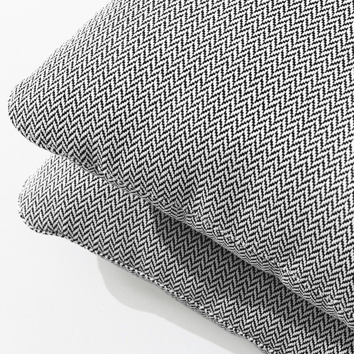 GARTENKISSEN RAMBE Dekokissen mit Füllung, 40x35 cm, Outdoorgeeignet, Schwarz - Schwarz/Weiß, Textil (40/35cm) - KONSIMO®