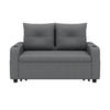 SCHLAFSOFA 3-in-1 Baumwoll-Leinen ausziehbar mit USB-Anschluss und Becherhalter Grau 131/81/94 cm - Grau, Textil (81/94/131cm) - Redom