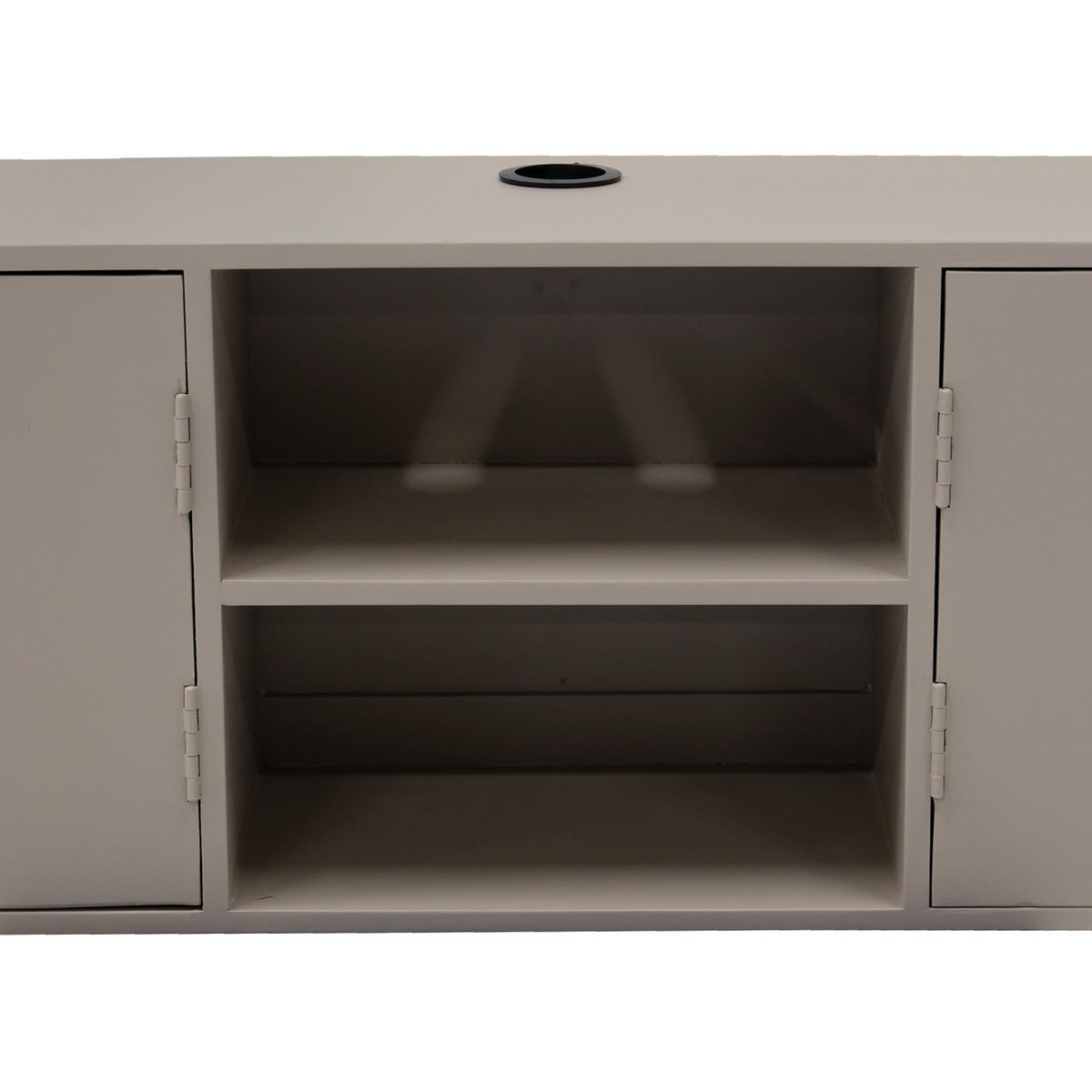 SCHWEBENDES TV-Möbel mit 4-Türen aus Mangoholz 200cm, taupe - Taupe, Holz (200/40/30cm) - Giga Meubel