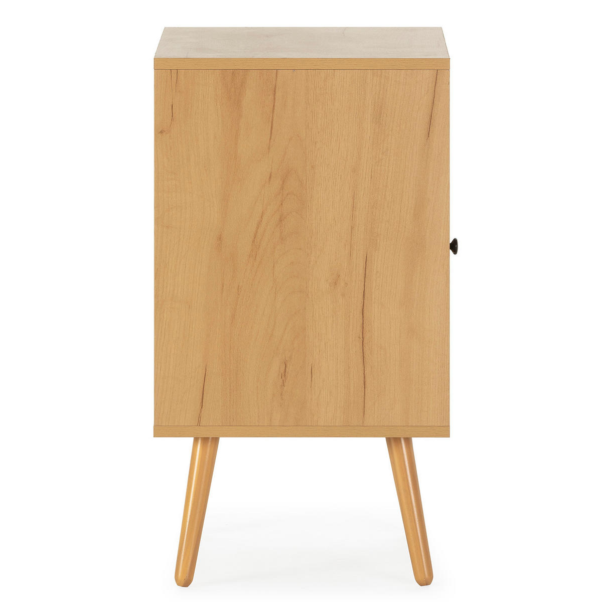 NACHTTISCH Bella 1 Tür in Eichenfarbe, natürliches Rattan - Eichefarben, Holz/Holzwerkstoff (40/70/39cm) - VS Venta-stock