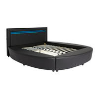 RUNDES Bett - 2 Personen-Sitzer - Kunstleder - Schwarz - - Schwarz, Leder (259/213cm) - Vente-Unique