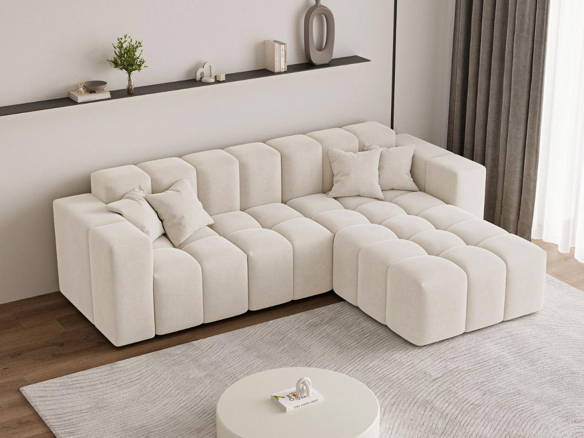 ECKSOFA Loopo Creme Rechts - Creme, Holz/Textil (265/180cm) - Graingold