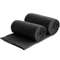 2ER Set Fleecedecken 130x160 eco-line aus 100% recyceltem Material schwarz - Schwarz, Textil (130/160cm) - wometo