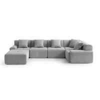 WOHNLANDSCHAFT Chenille Mineralgrau - Grau, Textil (345/73/190cm) - MILYsofa