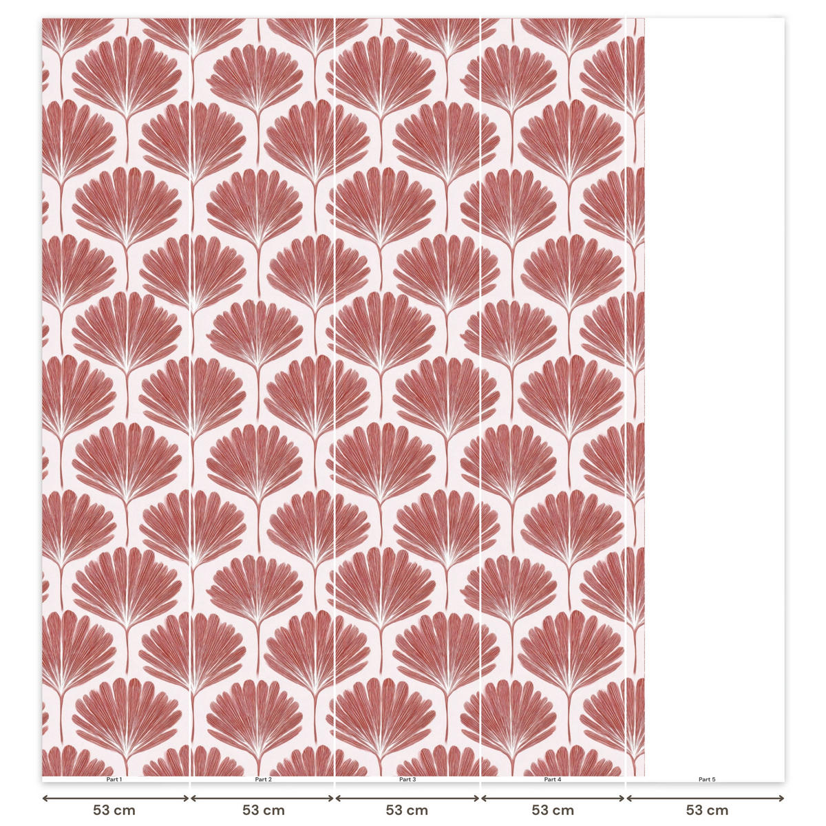 TAPETE - Fächer - Motiv - Terra - 220x280 cm - Rotbraun, Papier (220/280cm) - OnlyWow